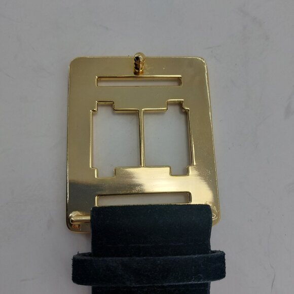 Halston Heritage Wide Black Leather/Suede Belt - Picture 8 of 12